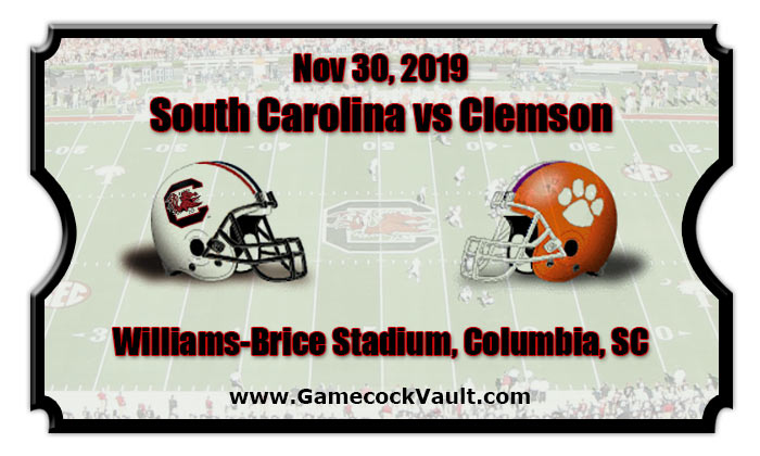 South Carolina Gamecocks Vs Clemson Tigers Football Tickets | 11/30/19